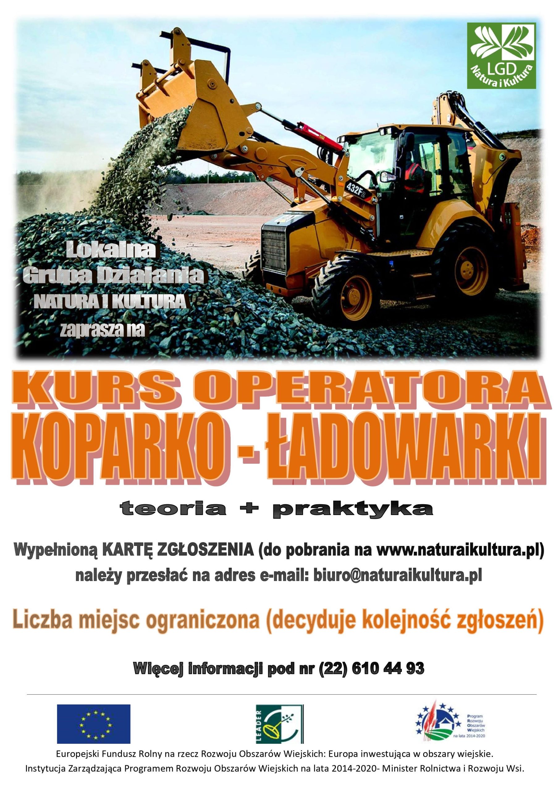 Plakat koparko ladowarka